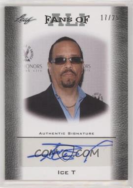 2011 Leaf Ali The Greatest - Fans of Ali - Silver Autographs #FAU-11 - Ice T /25