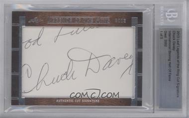 2013 Leaf Legends of the Ring Cut Signature Edition - [Base] #_CHDA - Chuck Davey /5 [BGS Authentic]