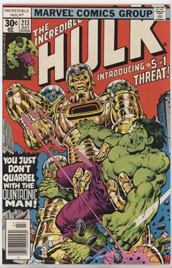 1968-1999, 2009-2010 Marvel The Incredible Hulk Vol. 2 #213 - You Just Don't Quarrel With The Quintronic Man! [Collectable (FN‑NM)]