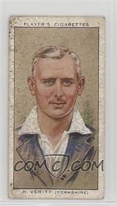 1934 Player's Cricketers - Tobacco [Base] #30 - Hedley Verity [Poor to Fair]