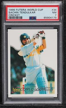 1996 Futera World Cup Cricket - [Base] #34 - Sachin Tendulkar [PSA 7 NM]