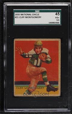 1935 National Chicle Football Stars - [Base] #21 - Cliff Montgomery [SGC 45 VG+ 3.5]