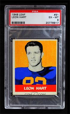 1948 Leaf - [Base] #91 - Leon Hart [PSA 6 EX‑MT]