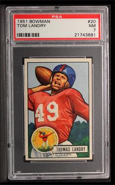 1951 Bowman - [Base] #20 - Tom Landry [PSA 7 NM]