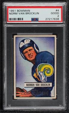 1951 Bowman - [Base] #4 - Norm Van Brocklin [PSA 2 GOOD]