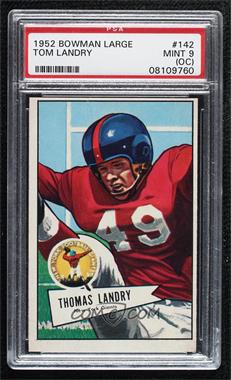 1952 Bowman - [Base] - Large #142 - Tom Landry [PSA 9 MINT (OC)]