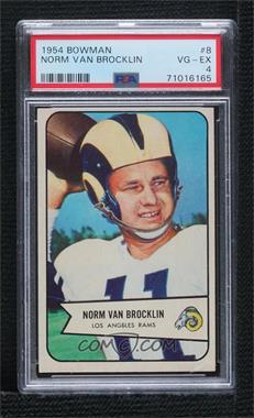 1954 Bowman - [Base] #8 - Norm Van Brocklin [PSA 4 VG‑EX]