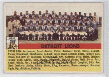1956 Topps - [Base] #92 - Detroit Lions Team