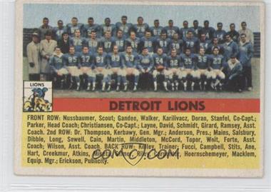 1956 Topps - [Base] #92 - Detroit Lions Team [Poor to Fair]