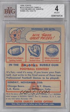 1956 Topps - Bazooka Contest #A - November 25th [BVG 4 VG‑EX]