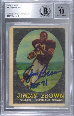 1958 Topps - [Base] #62 - Jim Brown [BAS BGS Authentic]