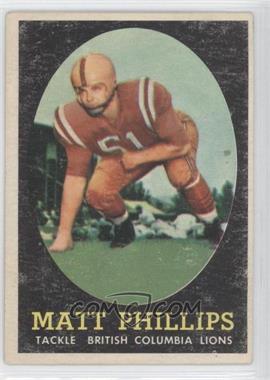 1958 Topps CFL - [Base] #68 - Matt Phllips [Good to VG‑EX]