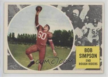 1960 Topps CFL - [Base] #65 - Bob Simpson [Good to VG‑EX]