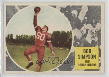 1960 Topps CFL - [Base] #65 - Bob Simpson [Good to VG‑EX]