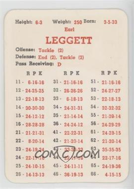 1961 APBA Football 1960 Season - [Base] #_EALE - Earl Leggett