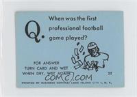 When was the first professional football game played?