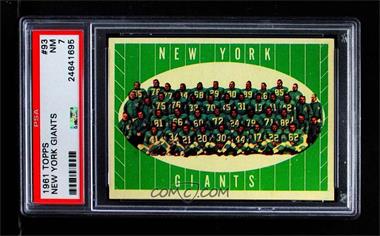 1961 Topps - [Base] #93 - New York Giants Team [PSA 7 NM]