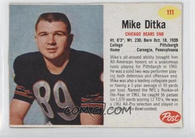 1962 Post - [Base] #111 - Mike Ditka
