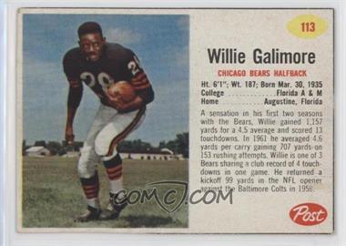 1962 Post - [Base] #113 - Willie Galimore