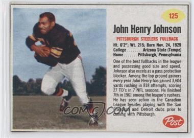1962 Post - [Base] #125 - John Henry Johnson