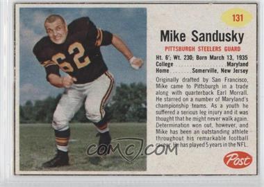 1962 Post - [Base] #131 - Mike Sandusky