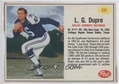 1962 Post - [Base] #137 - L.G. Dupre