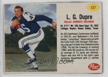 1962 Post - [Base] #137 - L.G. Dupre