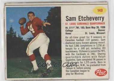 1962 Post - [Base] #149 - Sam Etcheverry