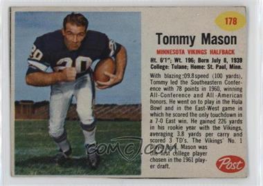 1962 Post - [Base] #178 - Tommy Mason