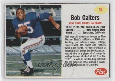 1962 Post - [Base] #18 - Bob Gaiters [Good to VG‑EX]