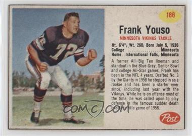 1962 Post - [Base] #186 - Frank Youso