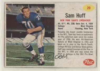 1962 Post - [Base] #20 - Sam Huff