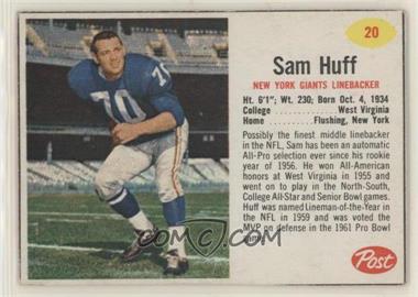 1962 Post - [Base] #20 - Sam Huff
