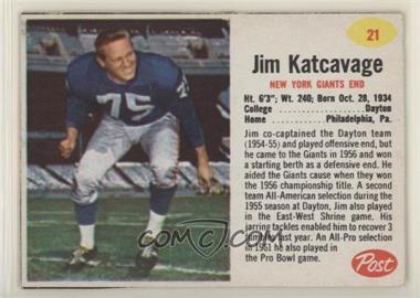 1962 Post - [Base] #21 - Jim Katcavage