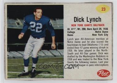 1962 Post - [Base] #23 - Dick Lynch