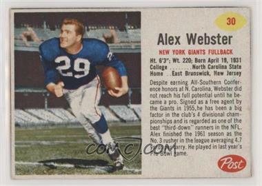 1962 Post - [Base] #30 - Alex Webster