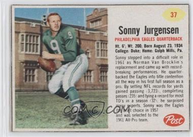1962 Post - [Base] #37 - Sonny Jurgensen