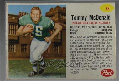 1962 Post - [Base] #38 - Tommy McDonald [Noted]