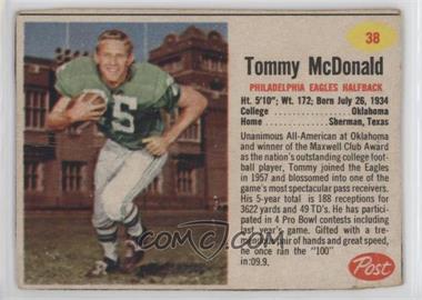 1962 Post - [Base] #38 - Tommy McDonald [Poor to Fair]