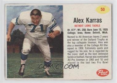 1962 Post - [Base] #50 - Alex Karras [Good to VG‑EX]