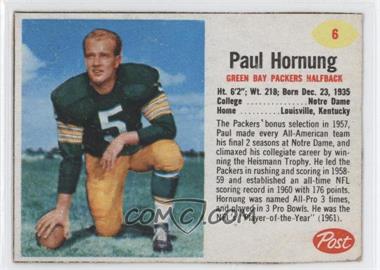 1962 Post - [Base] #6 - Paul Hornung [Poor to Fair]