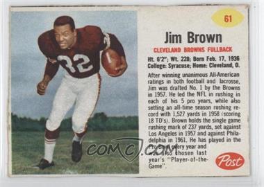 1962 Post - [Base] #61 - Jim Brown