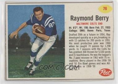 1962 Post - [Base] #76 - Raymond Berry