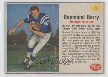 1962 Post - [Base] #76 - Raymond Berry