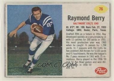 1962 Post - [Base] #76 - Raymond Berry