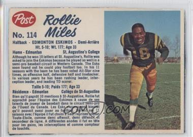 1962 Post Cereal CFL - [Base] #114.1 - Rollie Miles (Hand Cut) [Poor to Fair]