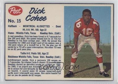 1962 Post Cereal CFL - [Base] #15.2 - Dick Cohee