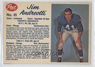 1962 Post Cereal CFL - [Base] #45.1 - Jim Andreotti (perforated)