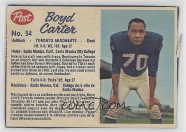 1962 Post Cereal CFL - [Base] #54.2 - Boyd Carter (hand-cut)