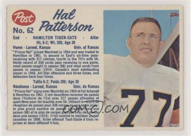 1962 Post Cereal CFL - [Base] #62.1 - Hal Patterson (perforated)
